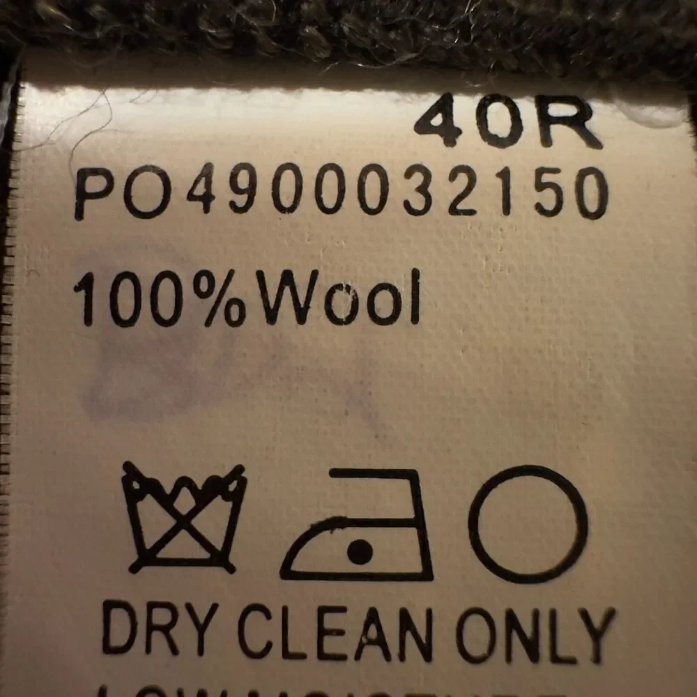 DKNY Mens Blazer Sport Coat Two Button Jacket 40R WOOL Brown Herringbone Suits